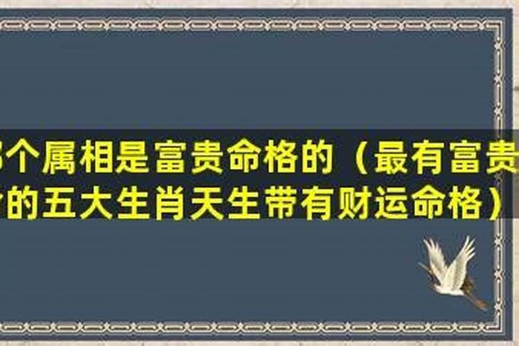 十二生肖富贵生肖指哪几肖，富贵指什么生肖呢