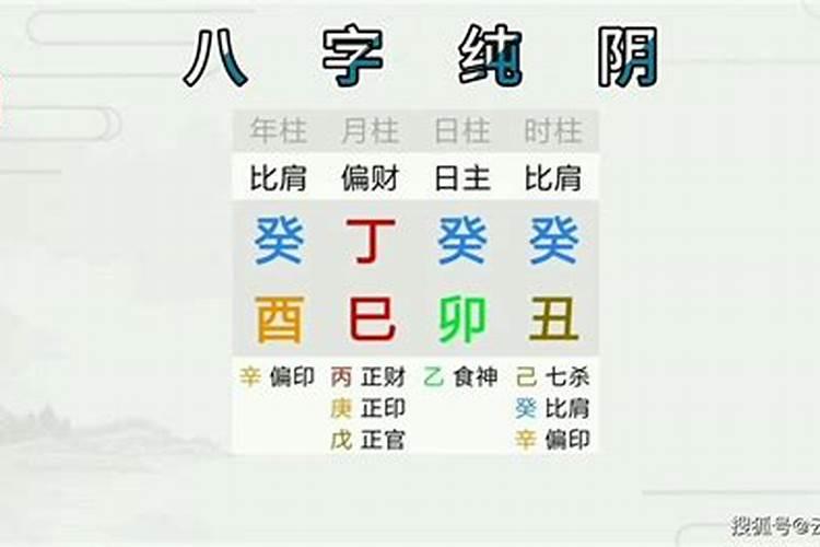 四柱八字全属阴